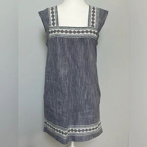 NWT Faherty Women’s Size XS Hailee Mini Dress Organic Cotton Navy Jacquard
